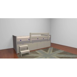 Lit enfant avec 4 grands caissons