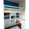 Lit mezzanine enfant avec bureau et rangements