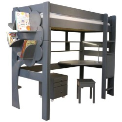 lit mezzanine enfant avec bureau intégré en bois