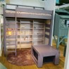 lit mezzanine enfant avec bureau intégré en bois
