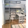 lit mezzanine enfant avec bureau intégré en bois