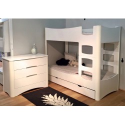 Lits superposés fusion en bois - déco chambre ado