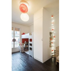 Lits superposés fusion en bois - déco chambre ado